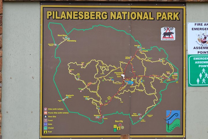 Map of Pilanesberg Park